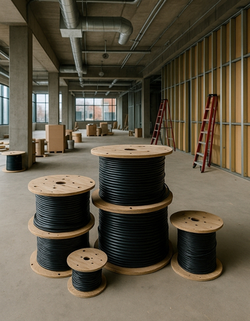 Cabling for data and comms installed by electrician for commercial property