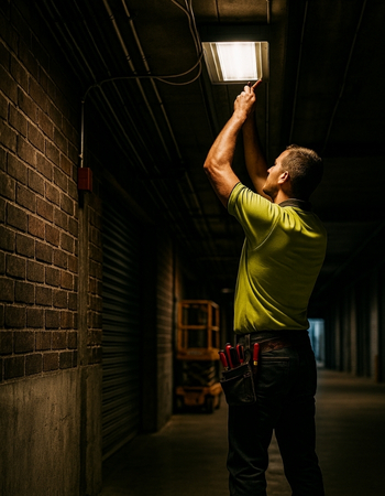 Electrician providing strata maintenance services